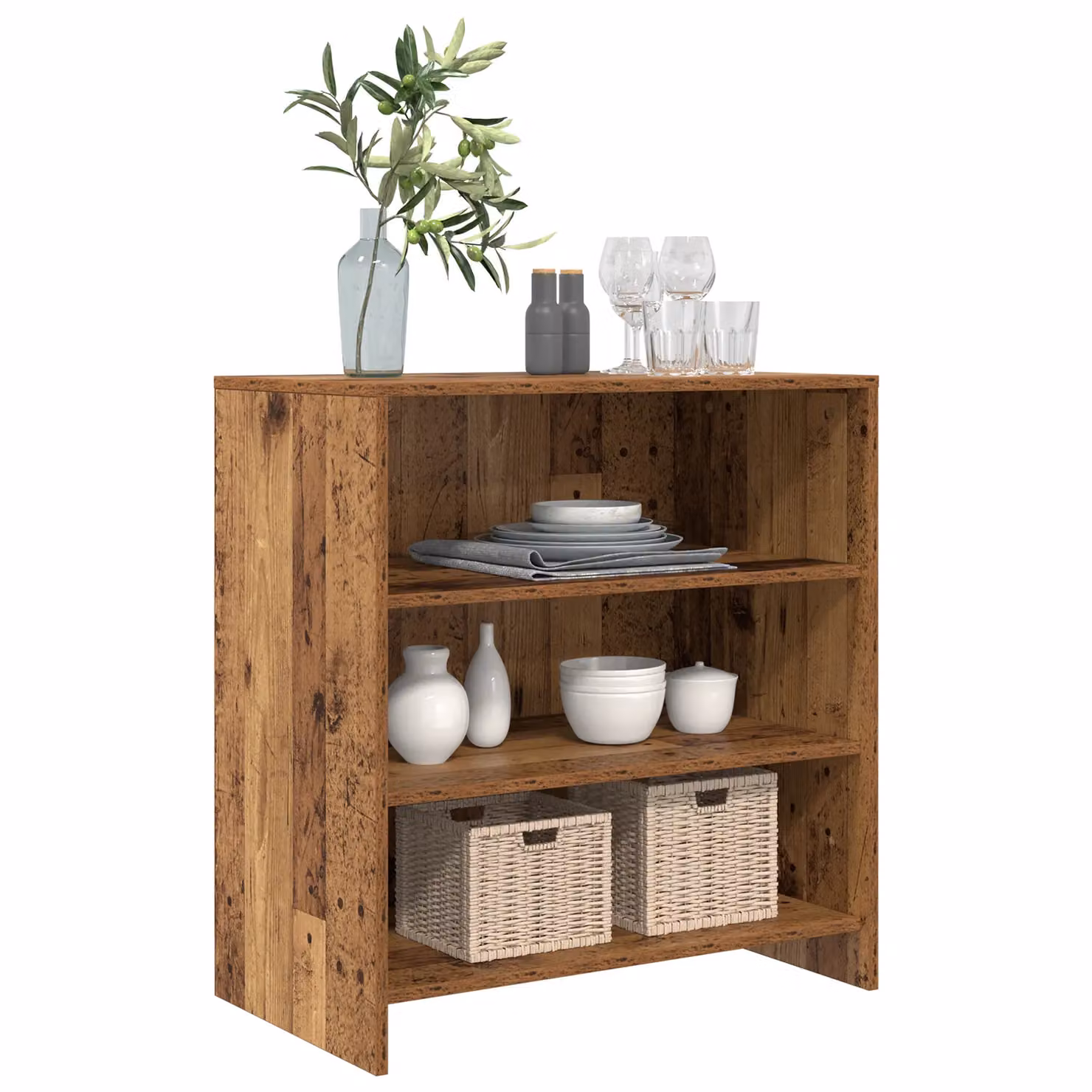 Berkfield Home Rustic Old Wood Sideboard in Brown, W/D/H: 70 x 41 x 75 cm – 3