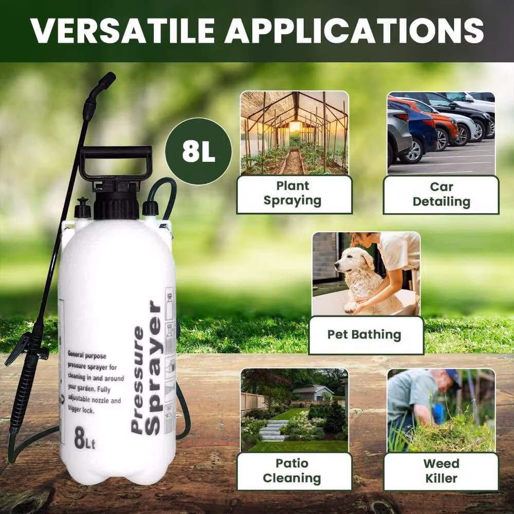 MANTRARAJ 8L Manual Garden Pressure Sprayer Knapsack in White – 4