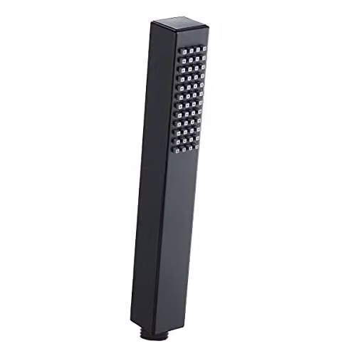 Nes Home Matte Black Rectangular Handheld Pencil Handset with Anti-Limescale Feature