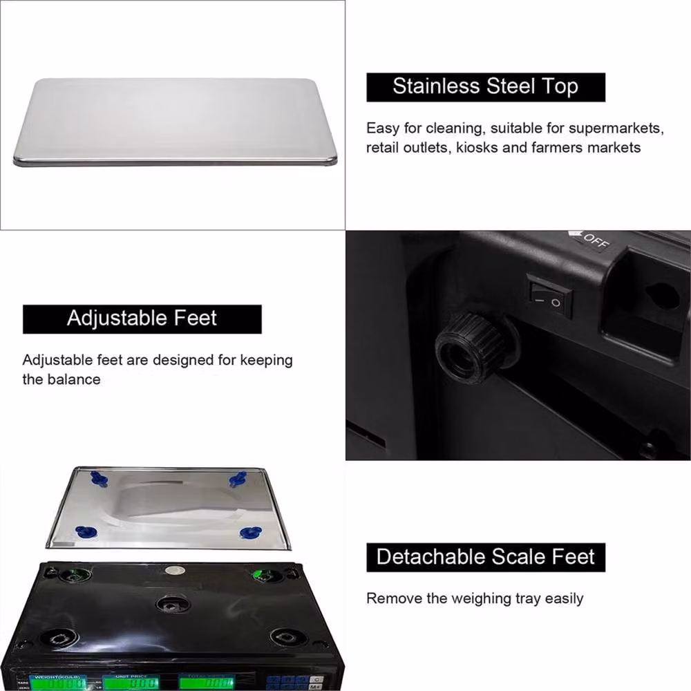 EONLION Black Commercial Digital Electronic Weighing Scale – 4