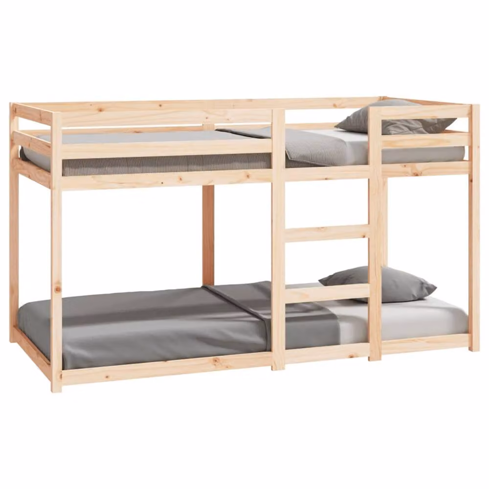 Berkfield Home Rustic Solid Wood Pine Bunk Bed in Brown, W/D/H: 90 x 190 cm – 2