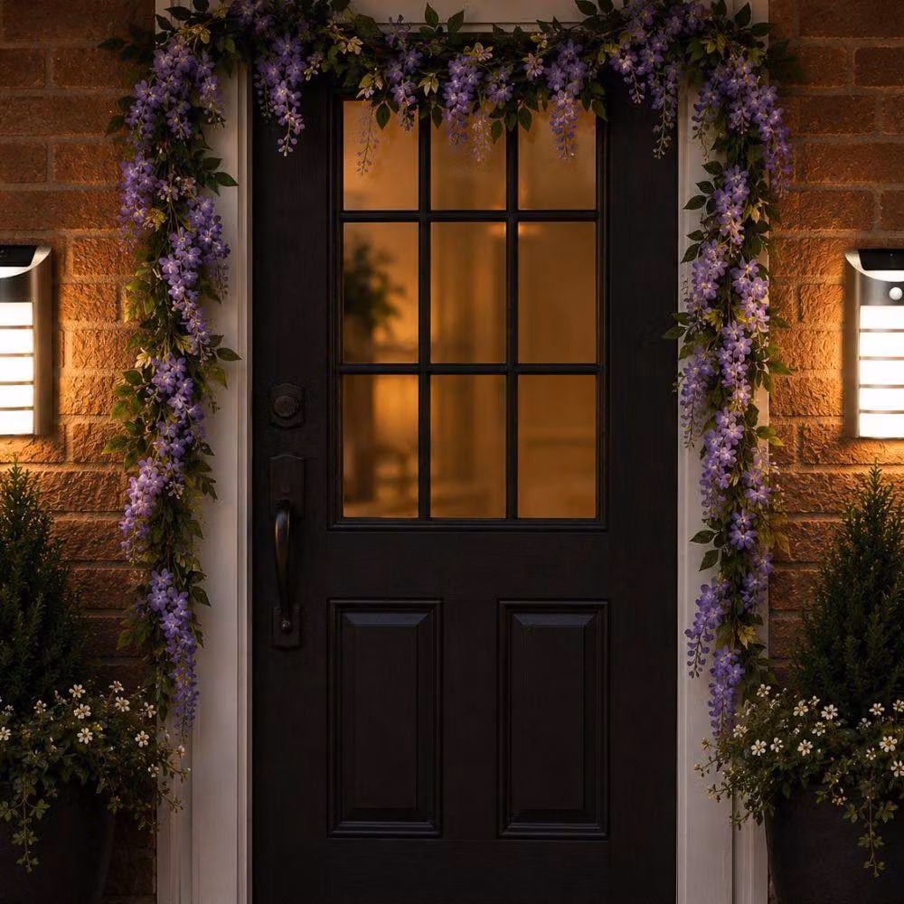 Marco Paul Purple Wisteria Artificial Garden Garland, 1.8m – 5