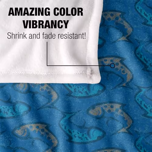 JQ Licensing Ying Yang Fish Pattern 2 Super Soft Silky Touch Fleece Snuggle Blanket, Multicolour, W/D/H: 91.44 x 147.32 cm – 4