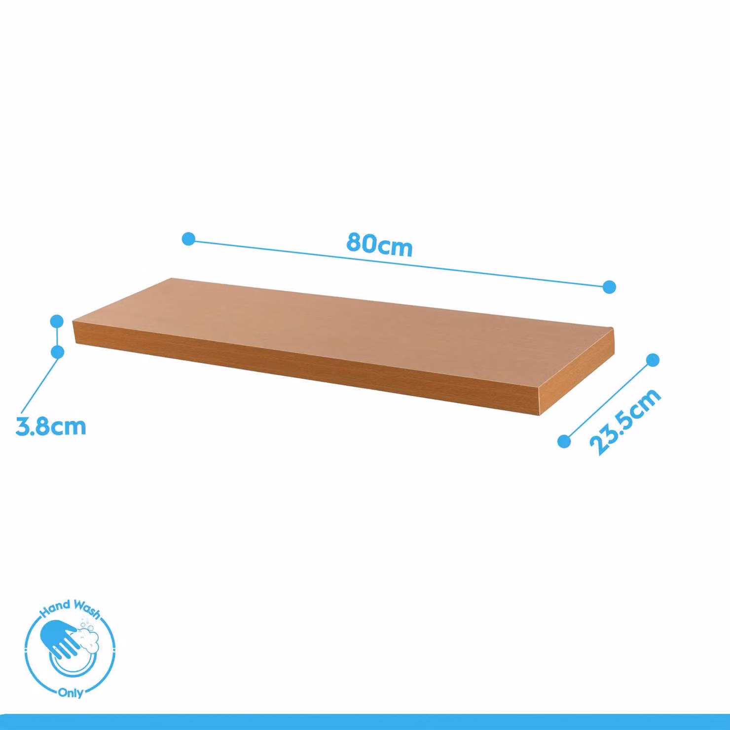 Harbour Housewares Set of 6 Brown Floating Wall Shelves for Storage and Display, W: 80 cm – 5