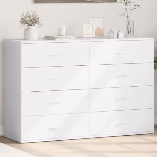 vidaXL Set of 2 Modern White MDF Sideboards, W/D/H: 60 x 39 x 80 cm – 1