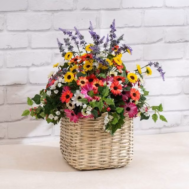 Scottish Everlastings Ltd Mixed Floral Tabletop Container in Yellow and Multicolour – 1