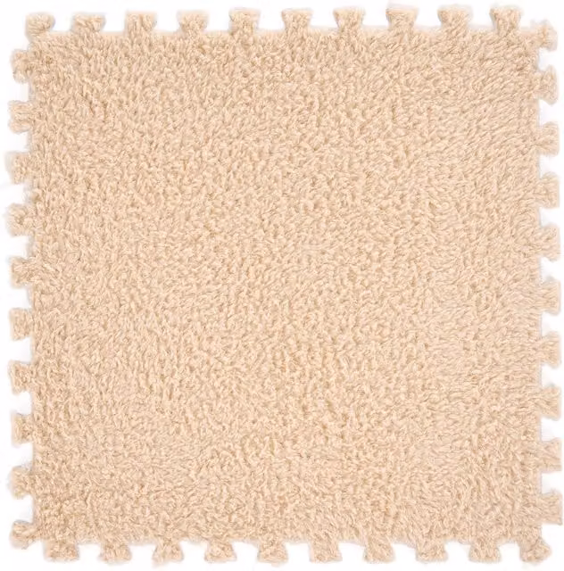 Livingandhome Set of 12 Interlocking EVA Foam Play Mats in Brown and Beige