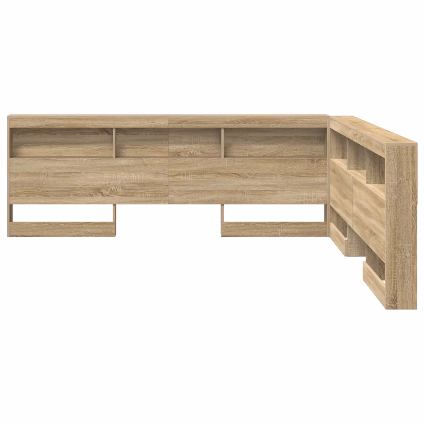 Berkfield Home Storage Headboard with Integrated Shelf in Sonoma Oak and Brown, Width: 180 cm – 2