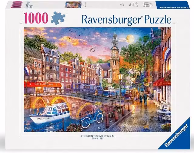 Ravensburger Amsterdam At Sunset 1000 Piece Jigsaw Puzzle, Multicolour