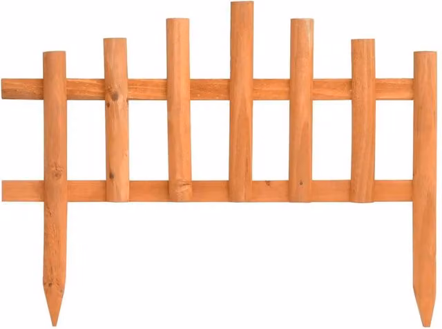 Berkfield Home Rustic Firwood Lawn Edgings, 10 Pieces, Tan/Brown
