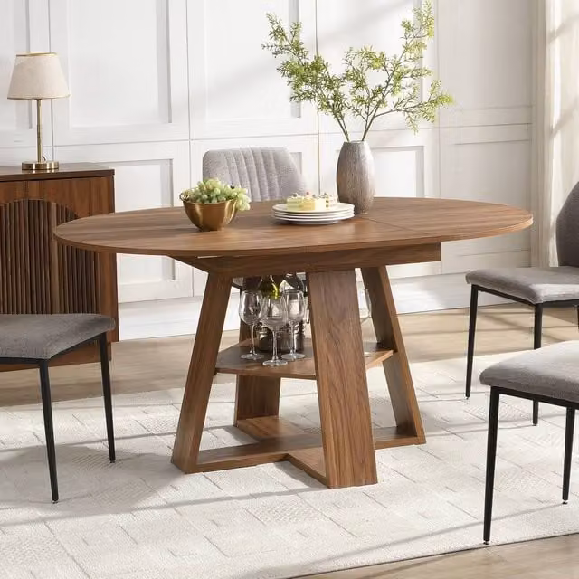 Mona Vale Furniture Extendable Oval Dining Table in Brown – 1