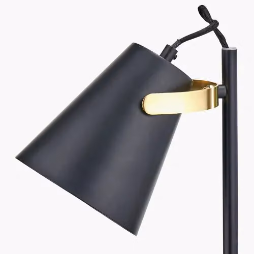 Ruma Black and Brushed Brass Adjustable Modern Task Floor Lamp – 3