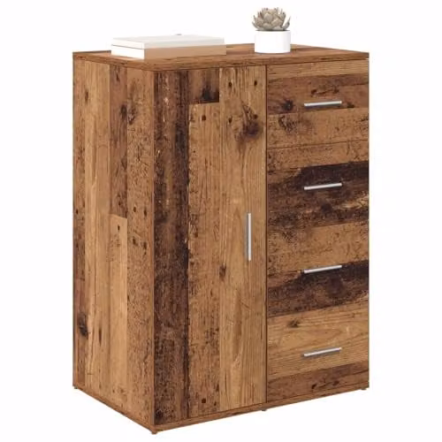 vidaXL Rustic Old Wood Sideboard in Brown, W/D/H: 59 x 39 x 80 cm
