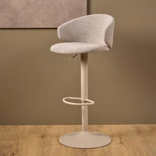 Furniture To Go Set of 2 Ella Modern Swivel Bar Stools in Beige, Grey and Brown