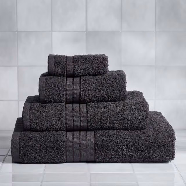 Brentfords OHS Luxury Cotton Terry Bath Towel in Anthracite Grey, W: 70 cm, L: 115 cm – 2