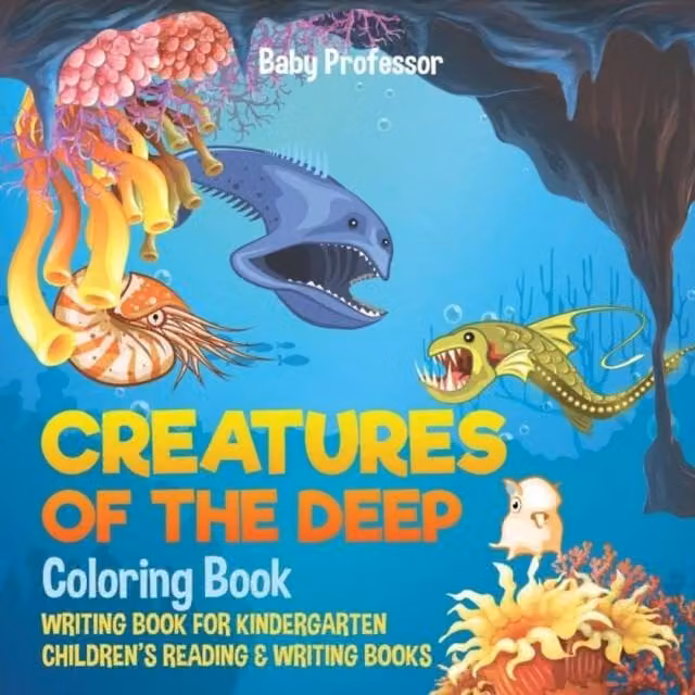 Baby Professor Creatures of the Deep Colouring and Writing Book for Children in White and Multicolour