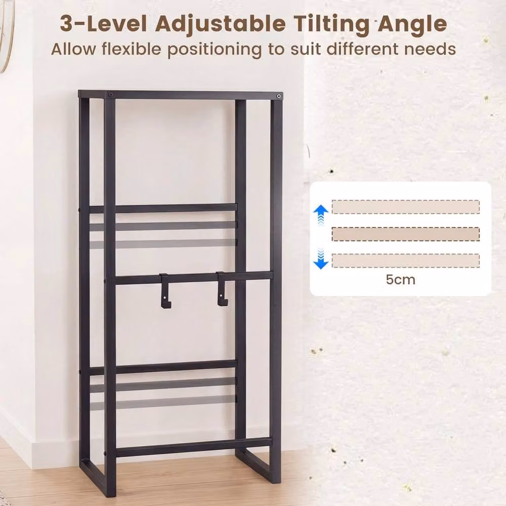 VOGREX Heavy-Duty Metal 3-Tier Drink Crate Storage Rack in Black – 3