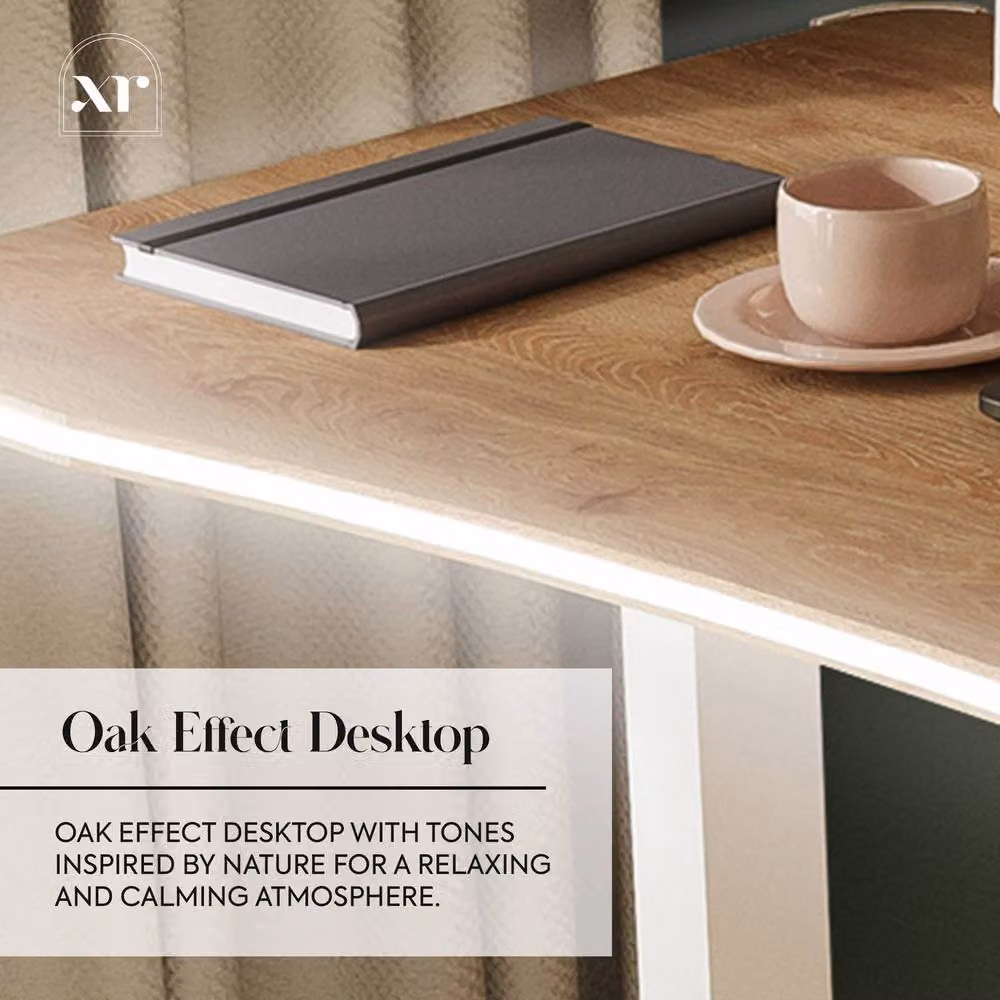 X Rocker Oka RGB LED Gaming Desk with Wireless Charging in Light Oak – 4
