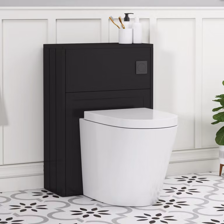 Royal Bathrooms Elmore Built-in WC Toilet Unit in Matt Nocturne Black, Width: 55 cm