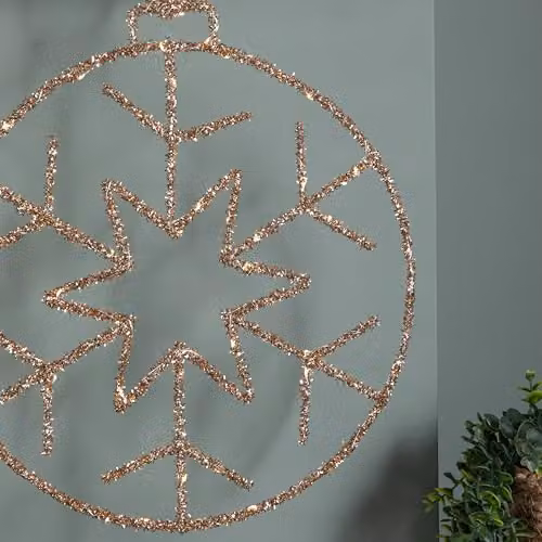 Samuel ALEXANDER Gold Christmas Snowflake Ball with Warm White Twinkling LEDs, Diameter: 49 cm – 2