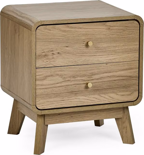 Julian Bowen Ingrid Two Drawer Bedside Table in Beige and Gold
