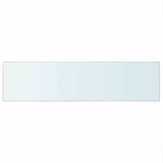 Berkfield Home 2-Piece Clear Glass Shelves, W: 100 cm, D: 25 cm