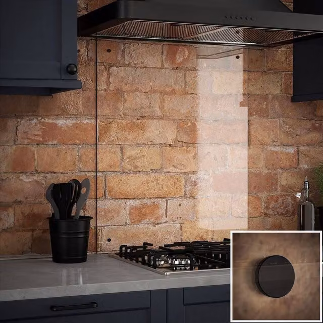 Generic Transparent Glass Kitchen Splashback, W: 60 cm, H: 75 cm