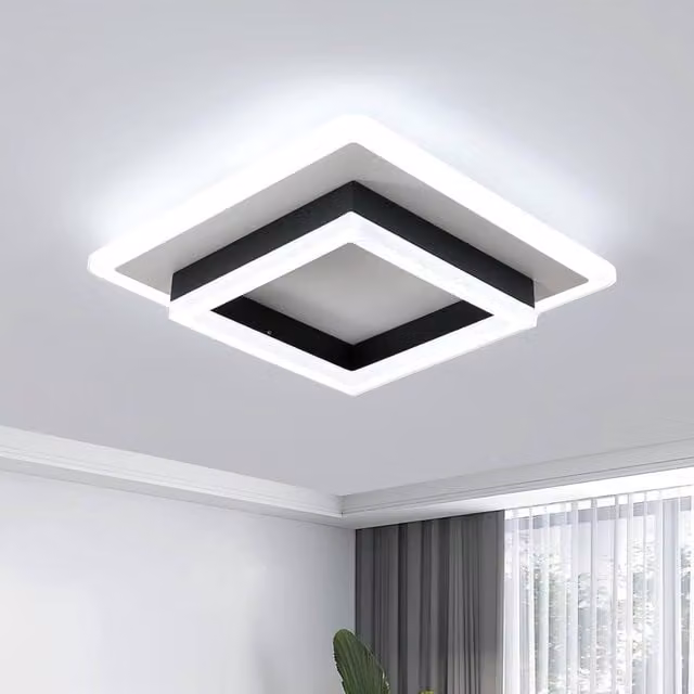 Goeco Modern Square LED Ceiling Light, 30W, 6500K Cool White, White, W: 30 cm