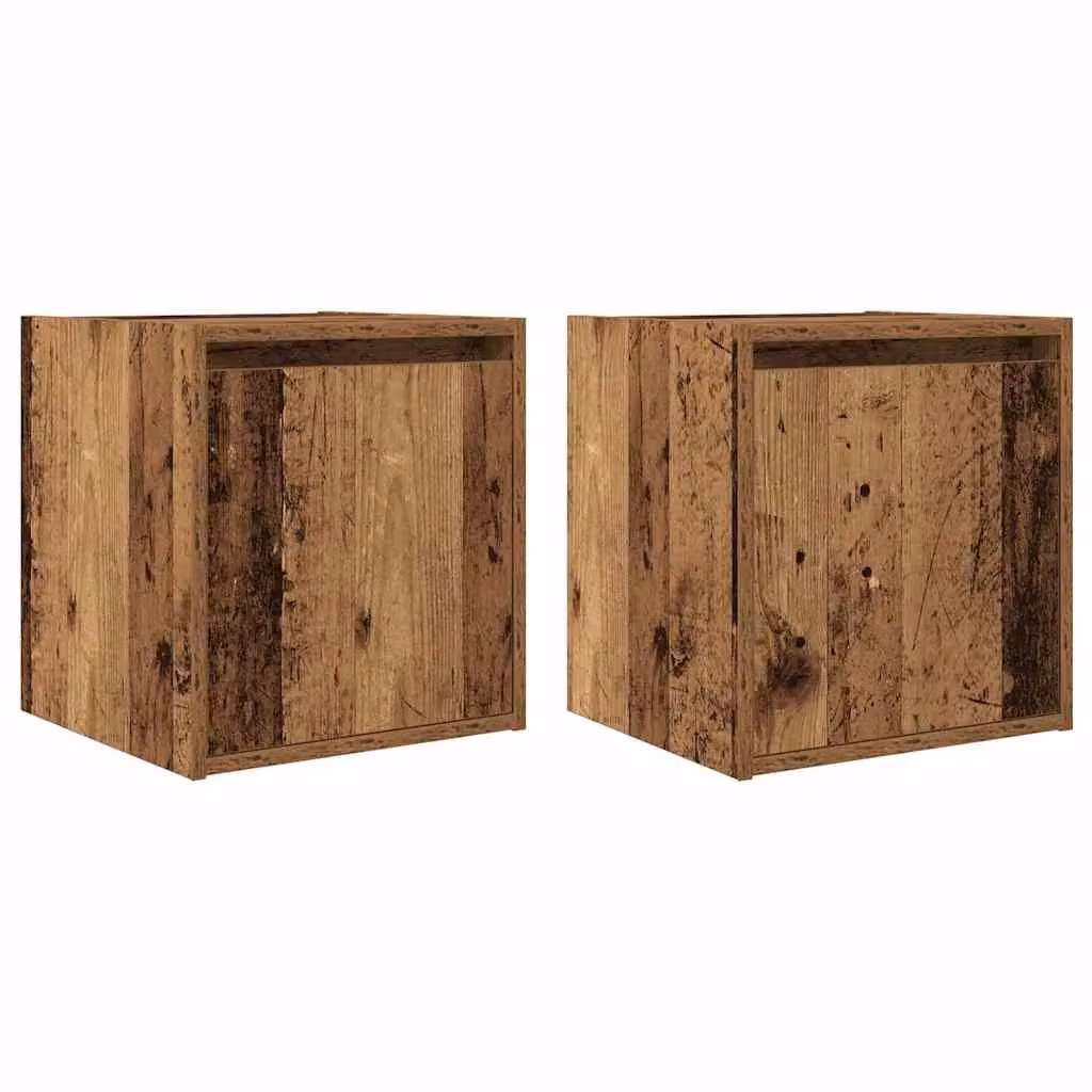 Berkfield Home Wall-Mounted Bedside Cabinets, 2 Pack, Brown, W/D/H: 38 x 34 x 40 cm – 2