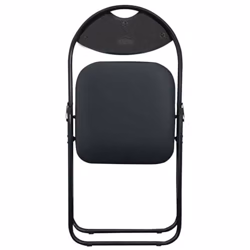 Harbour Housewares Black Padded Folding Chairs, Pack of 6 Metal Frame Stackable Seats – 3