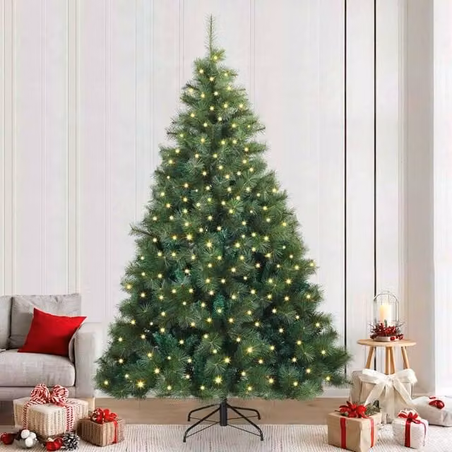 Berkfield Home Artificial Green Christmas Tree with 300 LEDs, Height: 240 cm – 1