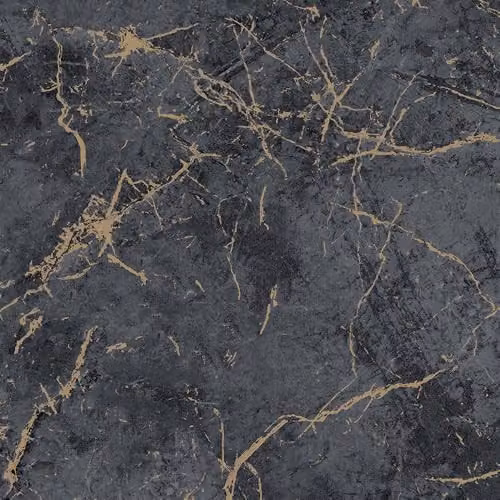 Grandeco Thassos Golden Thread Marble Textured Wallpaper in Black and Grey Abstract Design