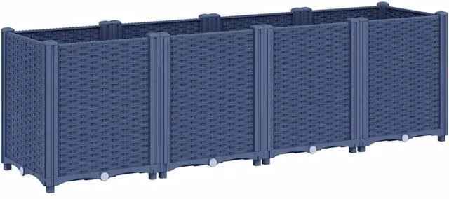 Berkfield Home Garden Planter in Blue and Grey, W/D/H: 160 x 40 x 53 cm – 1