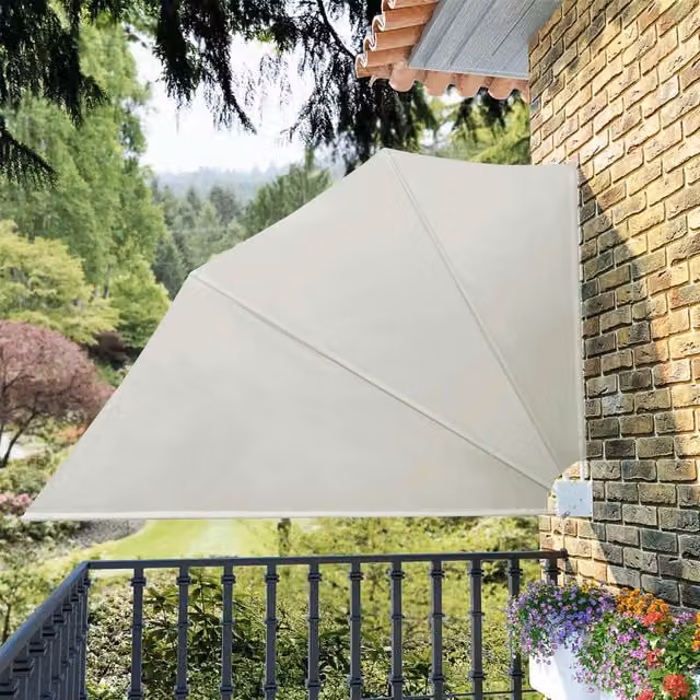 Berkfield Home Collapsible Balcony Side Awning in Beige, W/H: 240 x 160 cm – 1