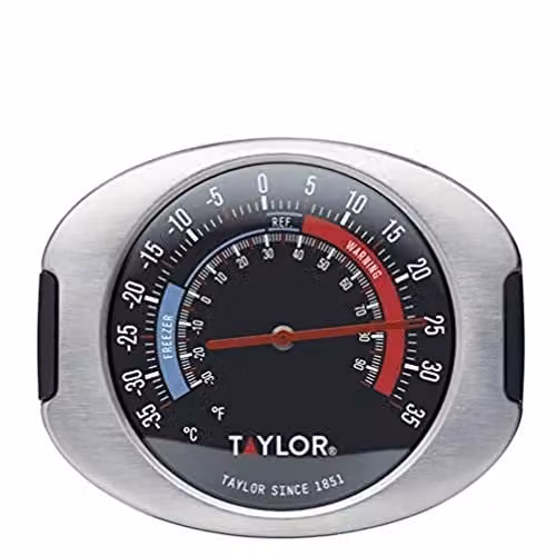 Taylor Pro Stainless Steel Fridge and Freezer Thermometer in Blue, Black or Silver