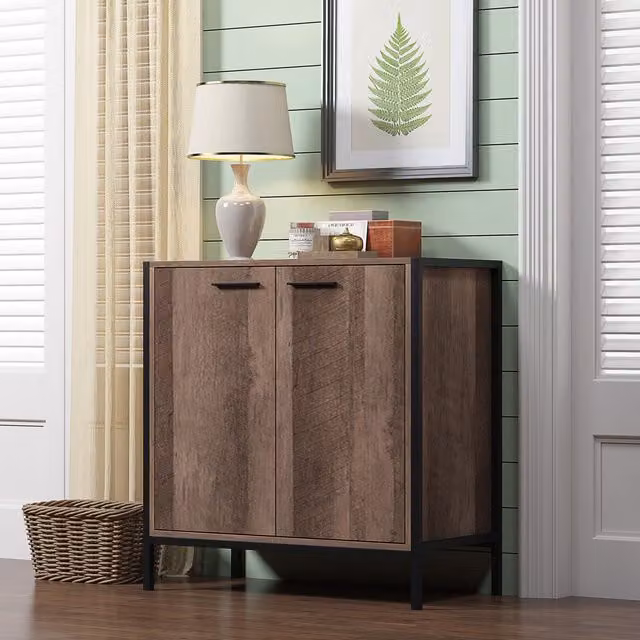FWStyle Industrial Inspired Large 2 Door Sideboard in Urban Brown and Black