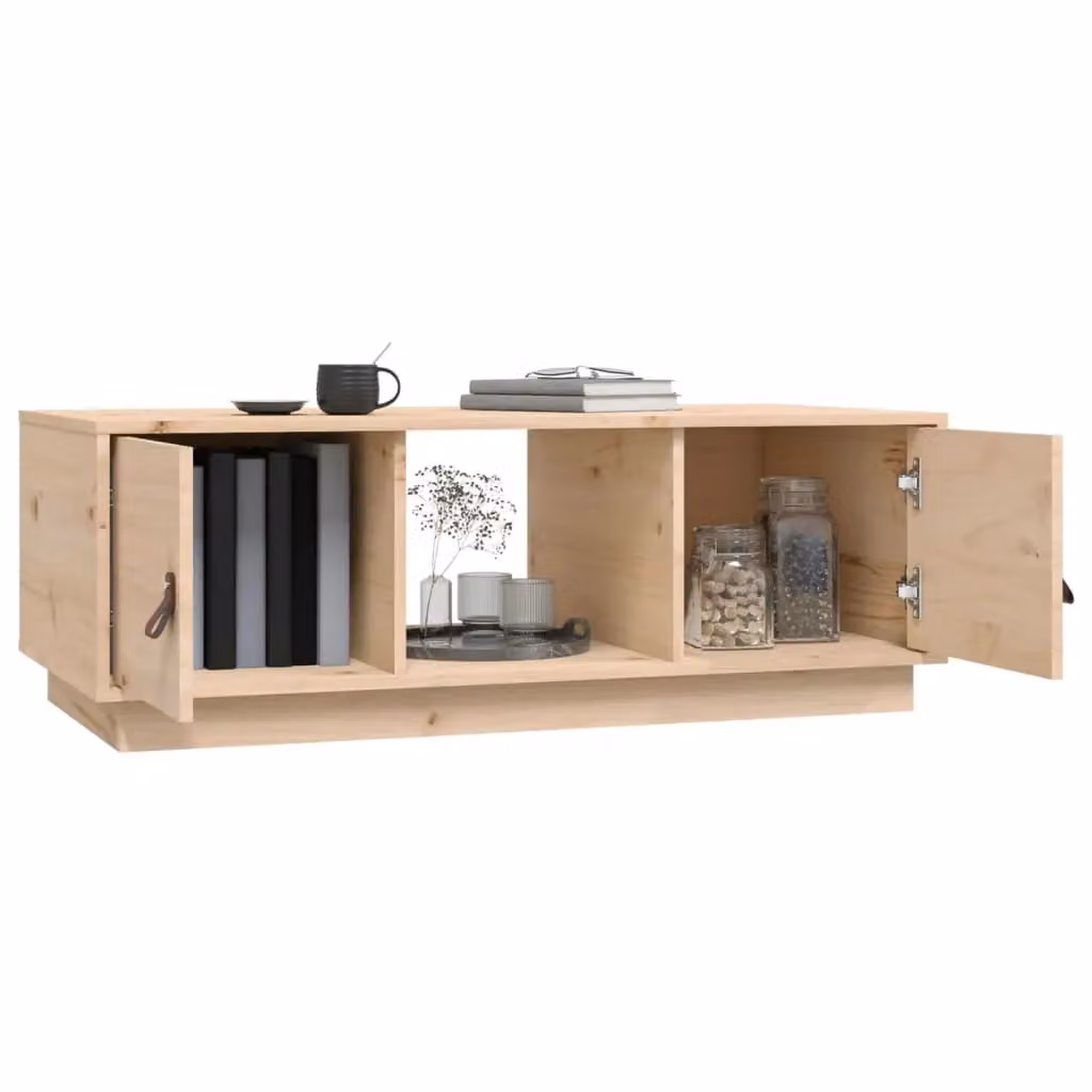 Berkfield Home Rustic Solid Wood Pine Coffee Table, Brown, W: 100 cm, D: 50 cm, H: 35 cm – 2