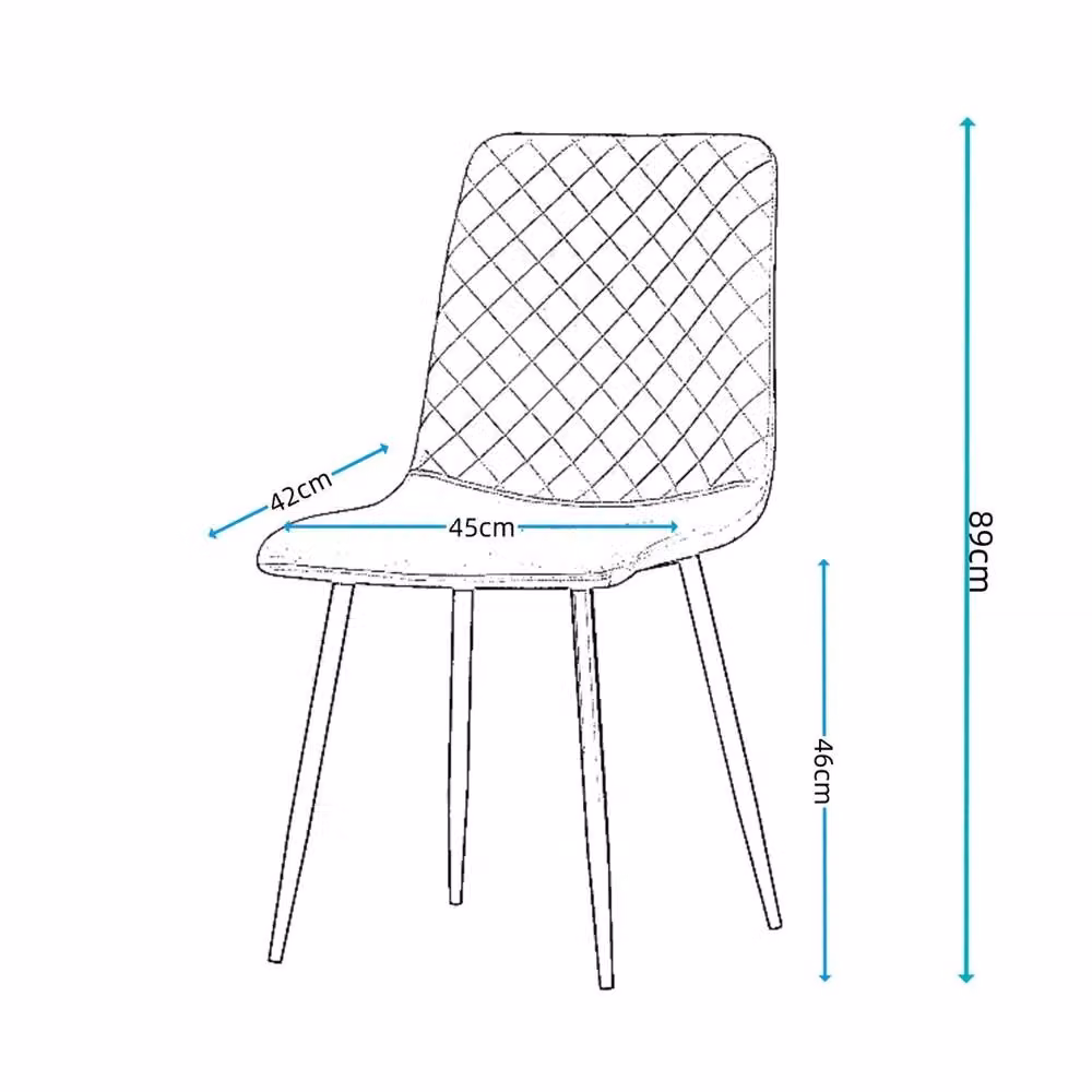 SPETLEK Set of 2 Black Velvet Dining Chairs with Metal Legs – 2