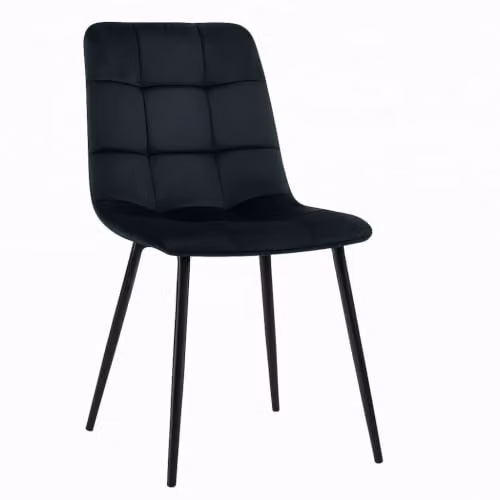 Kosy Koala 6 Seater Dining Table and Chair Set with X-Frame Live Edge Design, Rustic Brown Wooden Effect Rectangular Table and Black Velvet Chairs, W/D/H: 140 x 80 x 75 cm – 2