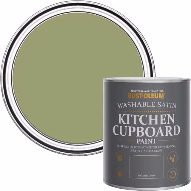 Rust-Oleum Kitchen Cupboard Paint Satin in Familiar Ground Green, 750ml