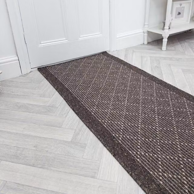runrug Boulevard Hallway Runner Rug in Brown, Non-Slip and Hardwearing, W: 80 cm, L: 240 cm – 1
