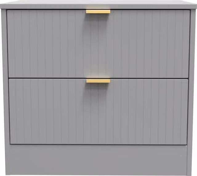 Ready Assembled 2 U Denver 2 Drawer Side Table in Grey