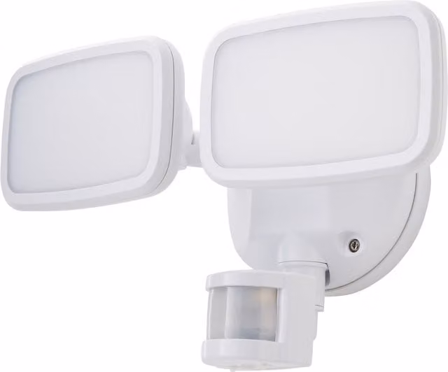 Litecraft Alma Outdoor Twin Flood Light with PIR Motion Sensor, White