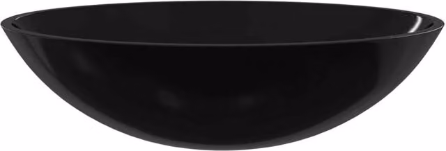 Berkfield Home Modern Basin Glass in Black, W: 50 cm, D: 37 cm, H: 14 cm
