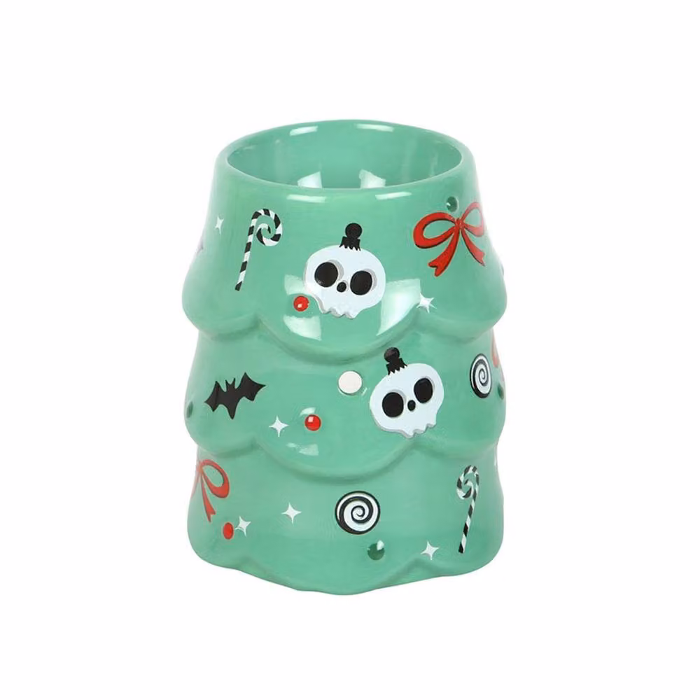 Something Different Creepy Christmas Tree Ceramic Oil Burner in Green and Multicolour – 2