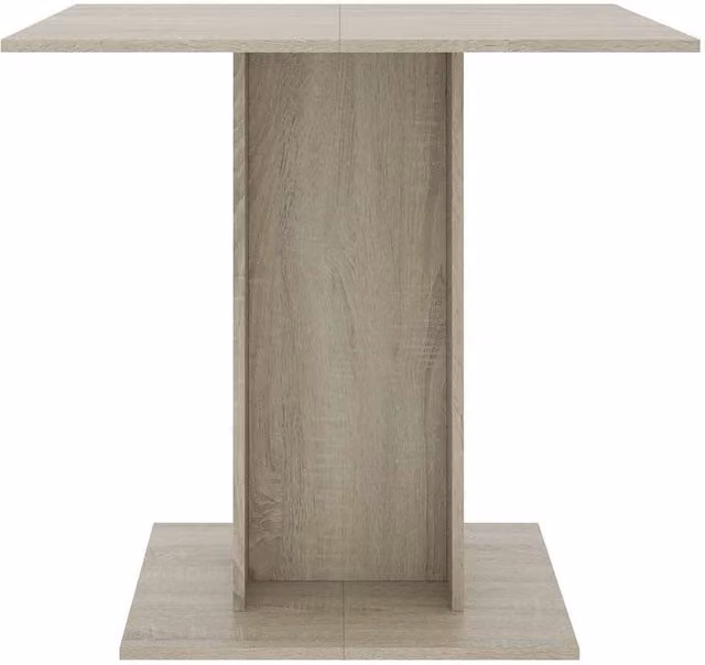 Berkfield Home Beautiful Sonoma Oak Dining Table in Light Brown, W/D/H: 80 x 80 x 75 cm
