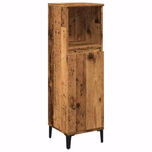 vidaXL Modern Freestanding Bathroom Cabinet in Brown, W/D/H: 30 x 30 x 100 cm