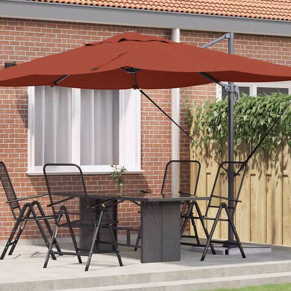 Berkfield Home Cantilever Umbrella in Orange Polyester and Steel – 2