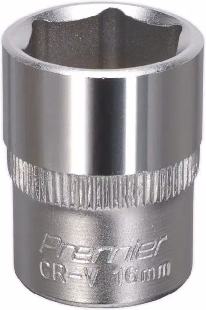Loops 16mm Forged Steel Drive Socket 3/8 inch Square Drive Chrome Vanadium in Silver – 1