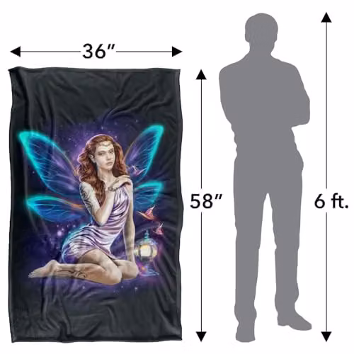 JQ Licensing En Fairy Queen Silky Touch Super Soft Fleece Throw Blanket, Multicolour, W: 91 cm, D: 147 cm – 4